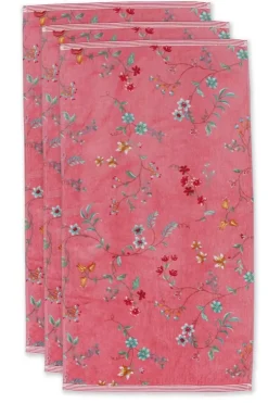 Pip Studio Badhanddoek Set/3 Les Fleurs 55X100 Cm Roze Outlet