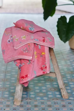 Pip Studio Badhanddoek Set/3 Les Fleurs 55X100 Cm Roze Outlet