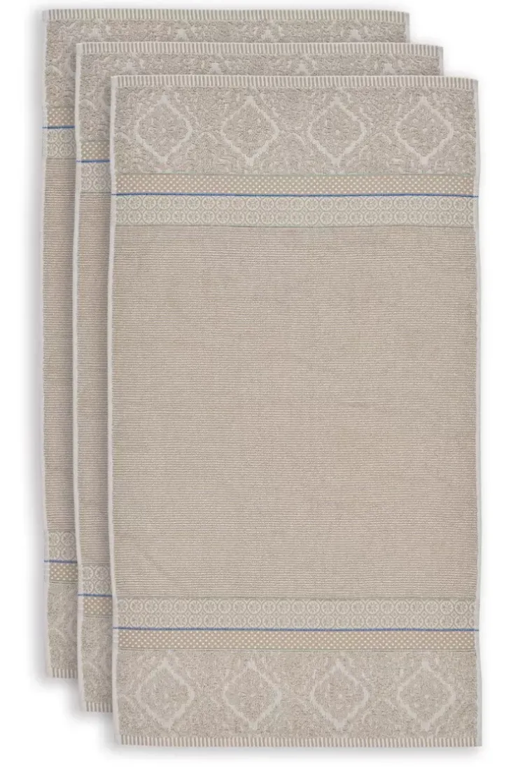 Pip Studio Badhanddoek Set/3 Soft Zellige 55X100 Cm Khaki New