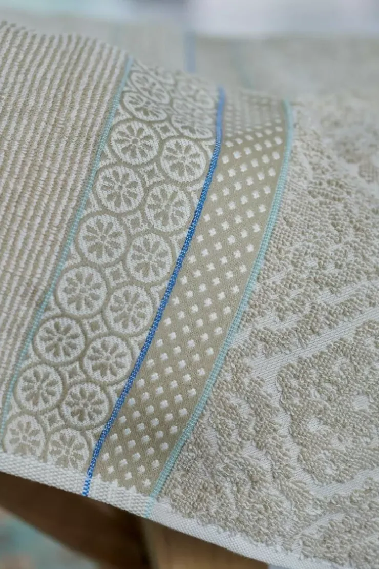 Pip Studio Badhanddoek Set/3 Soft Zellige 55X100 Cm Khaki New