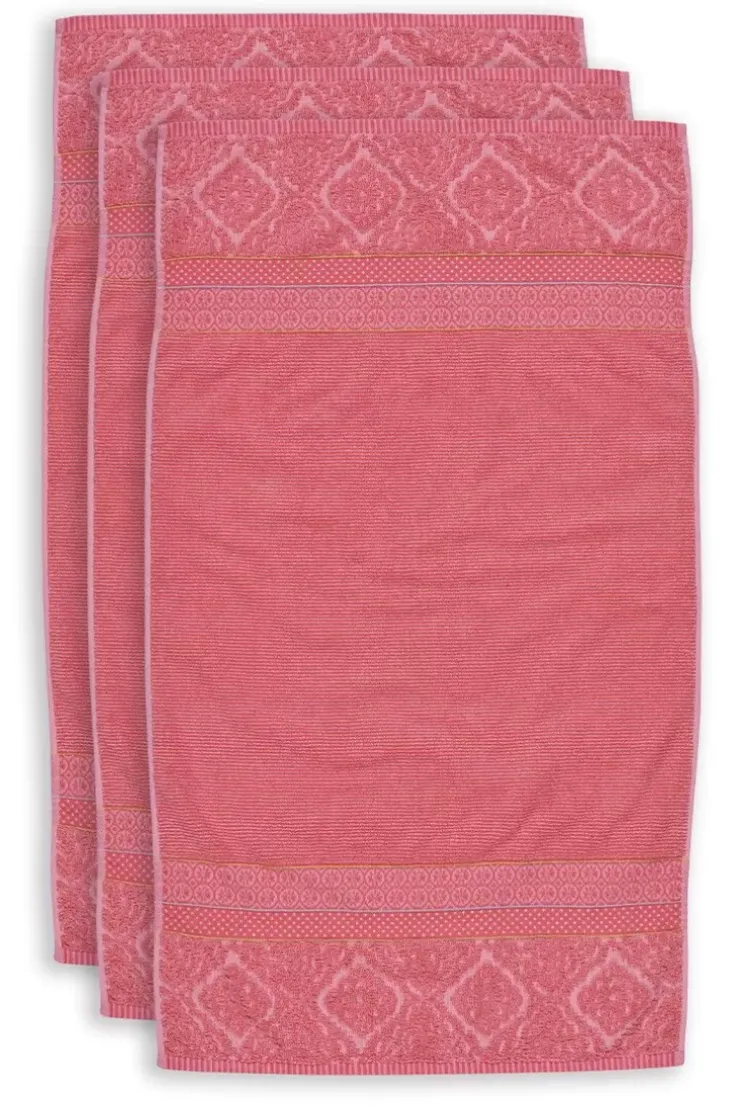 Pip Studio Badhanddoek Set/3 Soft Zellige 55X100 Cm Koraal Outlet