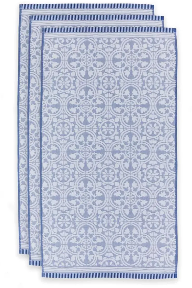 Pip Studio Badhanddoek Set/3 Tile De Pip Blauw 55X100 Cm Outlet