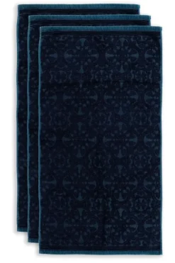 Pip Studio Badhanddoek Set/3 Tile De Pip Donker 55X100 Cm Blauw Best