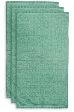 Pip Studio Badhanddoek Set/3 Tile De Pip 55X100 Cm Groen Best
