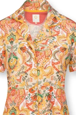 Pip Studio Blouse Korte Mouw Kyoto Festival Geel Hot