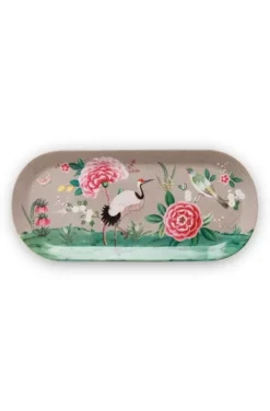 Pip Studio Blushing Birds Rechthoekig Taartplateau Khaki New