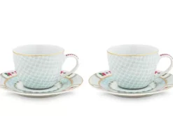 Pip Studio Blushing Birds Set/2 Espresso Kop & Schotel Wit Clearance