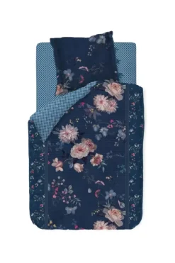 Pip Studio Dekbedovertrek Tokyo Bouquet Donker Blauw Clearance