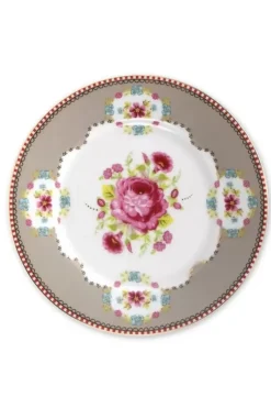 Pip Studio Floral Gebaksbord 17 Cm Khaki