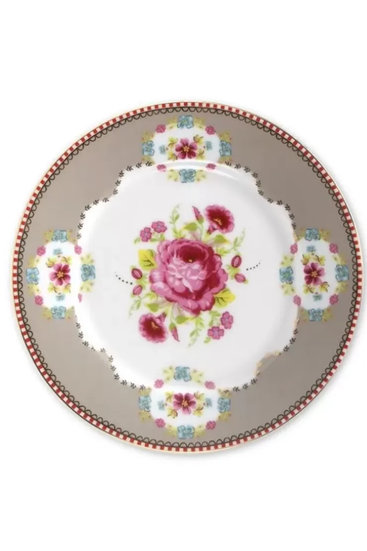 Pip Studio Floral Gebaksbord 17 Cm Khaki