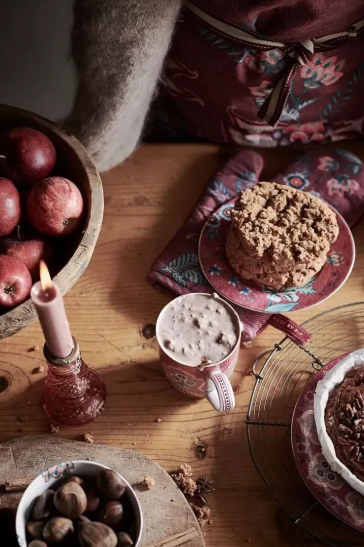 Pip Studio Flower Festival Apron Dark Pink Roze Online