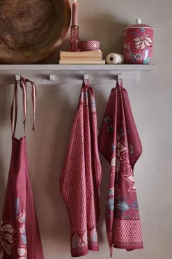 Pip Studio Flower Festival Apron Dark Pink Roze Online