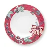 Pip Studio Flower Festival Diep Bord Donker 21.5 Cm Roze New