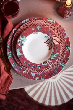 Pip Studio Flower Festival Diep Bord Donker 21.5 Cm Roze New