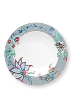 Pip Studio Flower Festival Diep Bord Licht 21.5 Cm Blauw