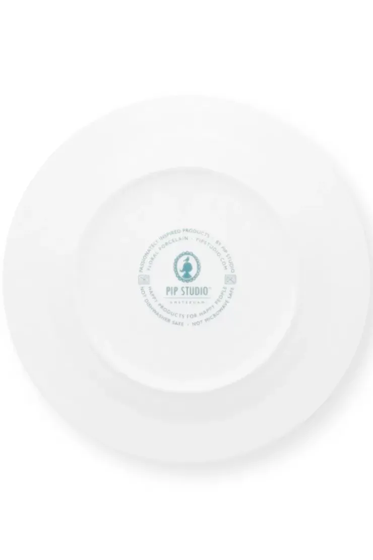 Pip Studio Flower Festival Dinerbord Rood/Lichtblauw 26.5 Cm Multi New