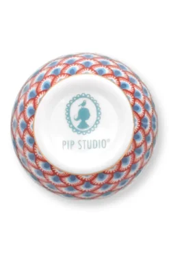 Pip Studio Flower Festival Eierdopje Rood/Licht Blauw Outlet