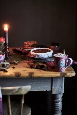 Pip Studio Flower Festival Kom Rood/Donker 9.5 Cm Roze