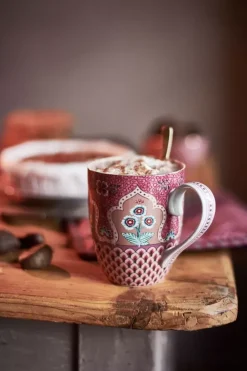 Pip Studio Flower Festival Mok Xl Deco Donker Roze Outlet