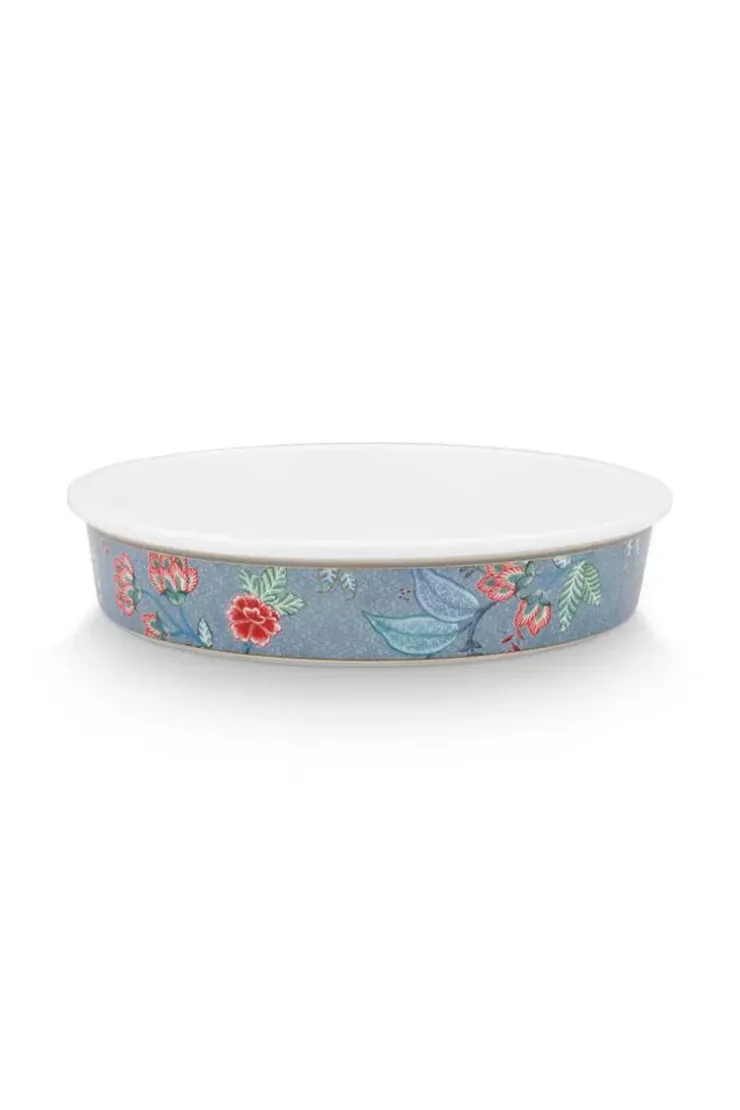 Pip Studio Flower Festival Serveerschaal Rond Licht Blauw Hot