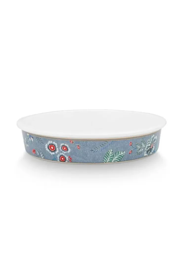 Pip Studio Flower Festival Serveerschaal Rond Licht Blauw Hot