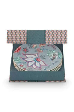Pip Studio Flower Festival Set/4 Gebaksborden Licht 17Cm Blauw Outlet