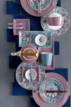 Pip Studio Flower Festival Set/4 Gebaksborden Licht 17Cm Blauw Outlet