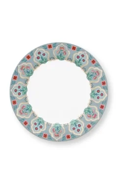 Pip Studio Flower Festival Set/4 Ontbijtborden Licht 21Cm Blauw Online