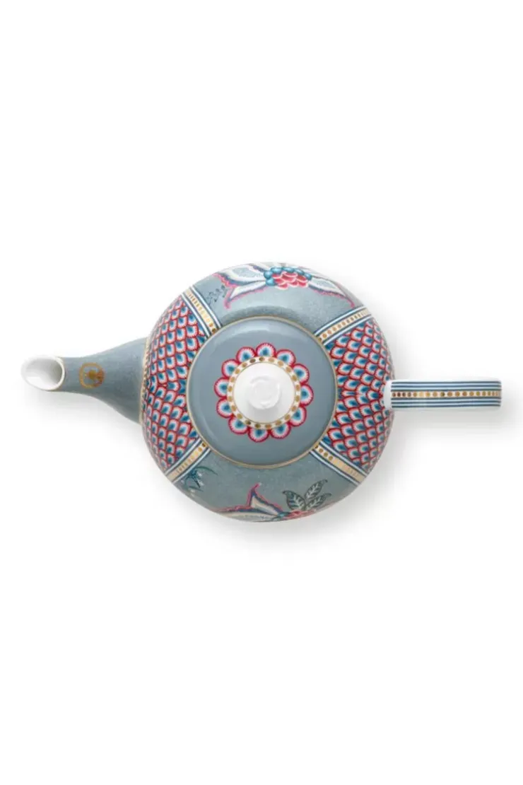 Pip Studio Flower Festival Theepot Groot Licht Blauw Best