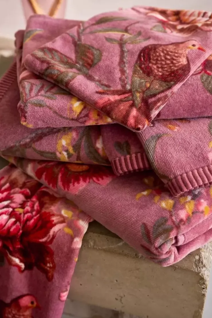 Pip Studio Grote Handdoek Secret Garden Mauve 70X140Cm Paars Hot