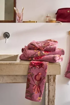 Pip Studio Grote Handdoek Secret Garden Mauve 70X140Cm Paars Hot