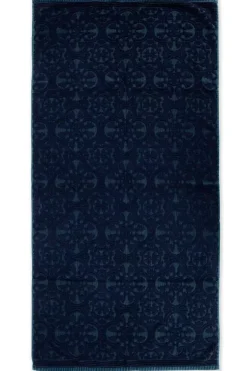 Pip Studio Grote Handdoek Tile De Pip Donker 70X140 Cm Blauw Discount