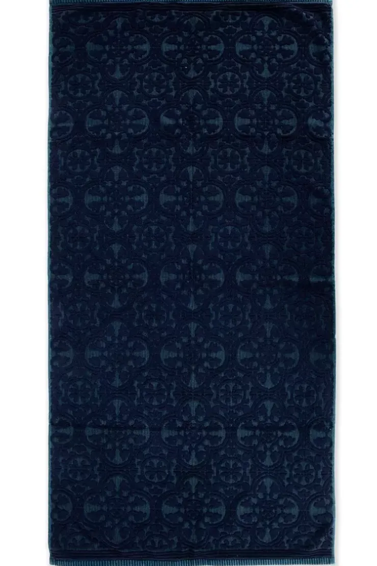 Pip Studio Grote Handdoek Tile De Pip Donker 70X140 Cm Blauw Discount