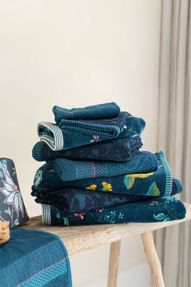 Pip Studio Grote Handdoek Tile De Pip Donker 70X140 Cm Blauw Discount