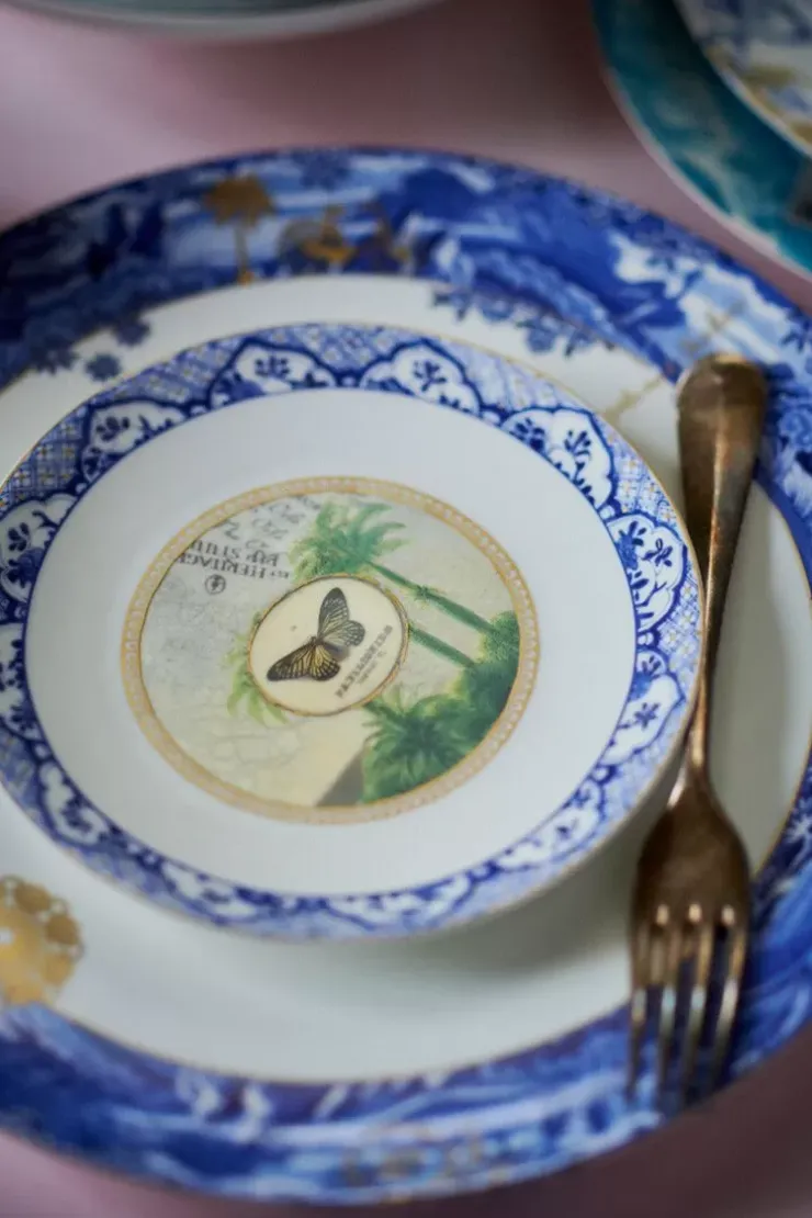 Pip Studio Heritage Gebaksbord Vlinder Blauw 15 Cm