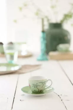 Pip Studio Jolie Set/2 Espresso Kop & Schotel Groen Clearance