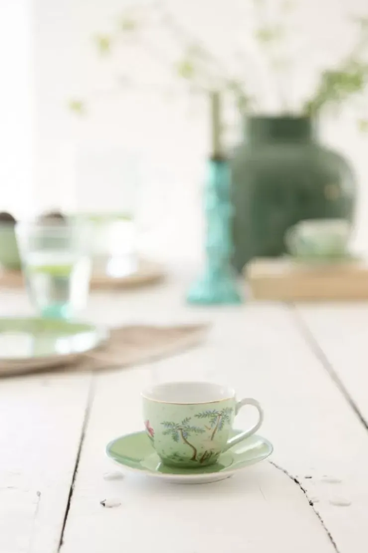 Pip Studio Jolie Set/2 Espresso Kop & Schotel Groen Clearance