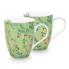 Pip Studio Jolie Set/2 Mokken Groot Bloemen Groen