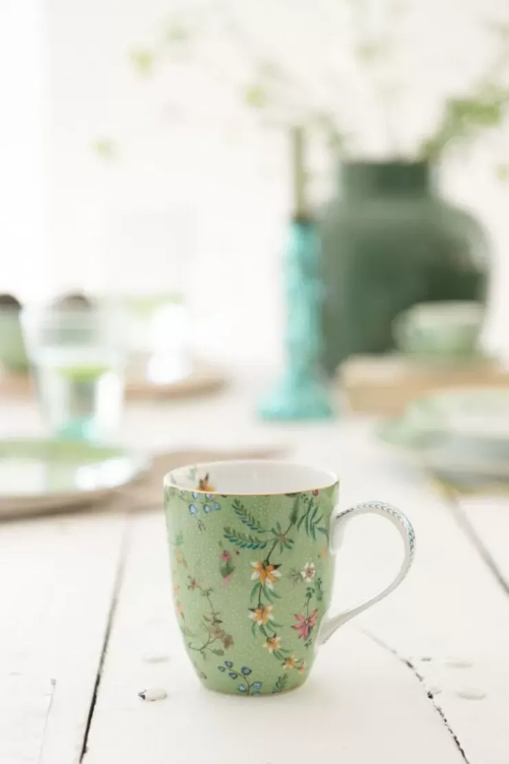 Pip Studio Jolie Set/2 Mokken Groot Bloemen Groen