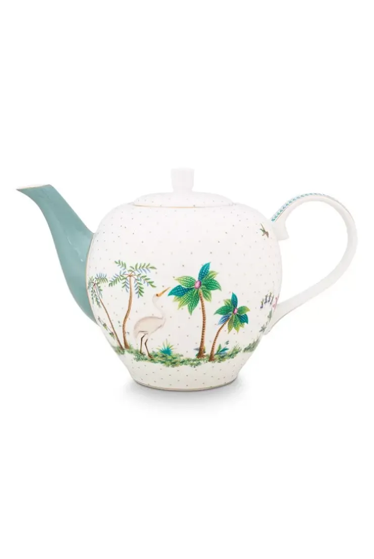 Pip Studio Jolie Theepot Groot Dots Gold Wit Outlet