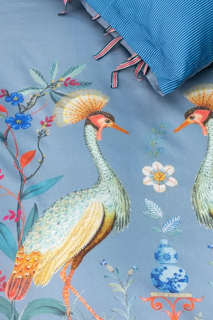 Pip Studio Kussensloop Flirting Birds Blauw Best