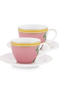 Pip Studio La Majorelle Set/2 Espresso Kop & Schotel Roze Clearance