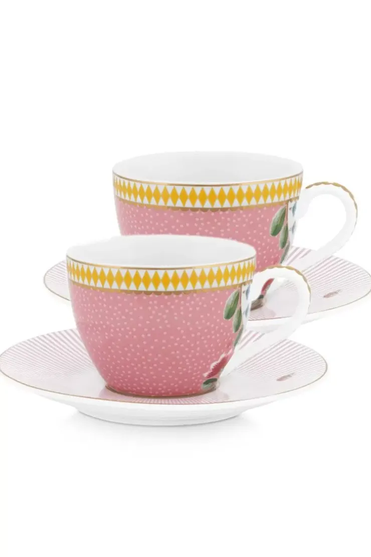 Pip Studio La Majorelle Set/2 Espresso Kop & Schotel Roze Clearance