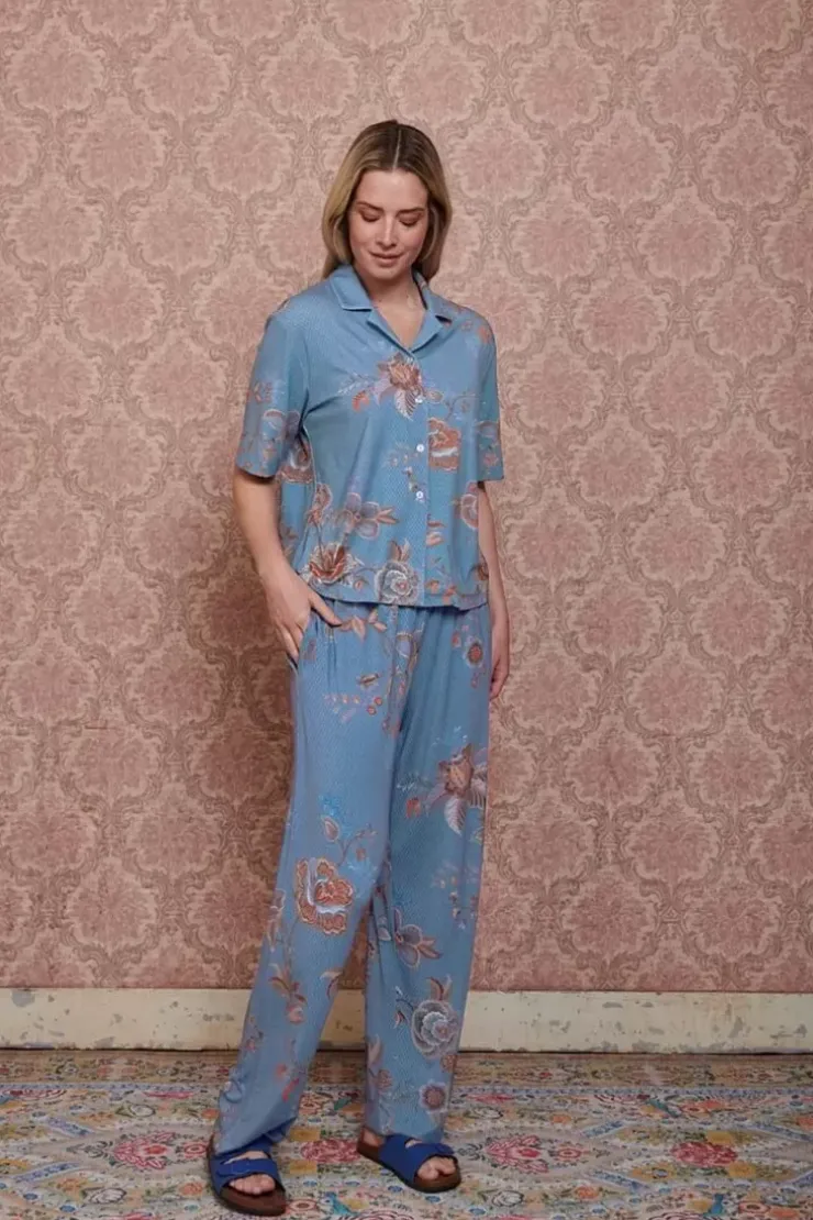 Pip Studio Lange Broek Cece Fiore Blauw