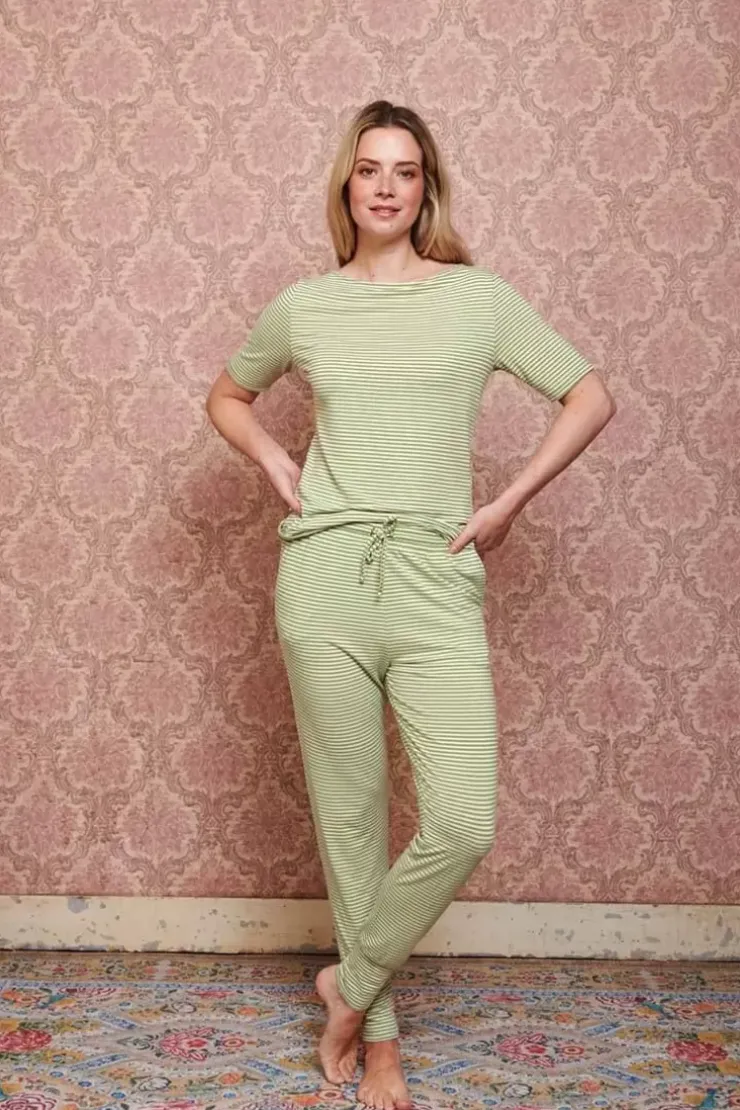 Pip Studio Lange Broek Little Sumo Stripe Fel Groen Clearance