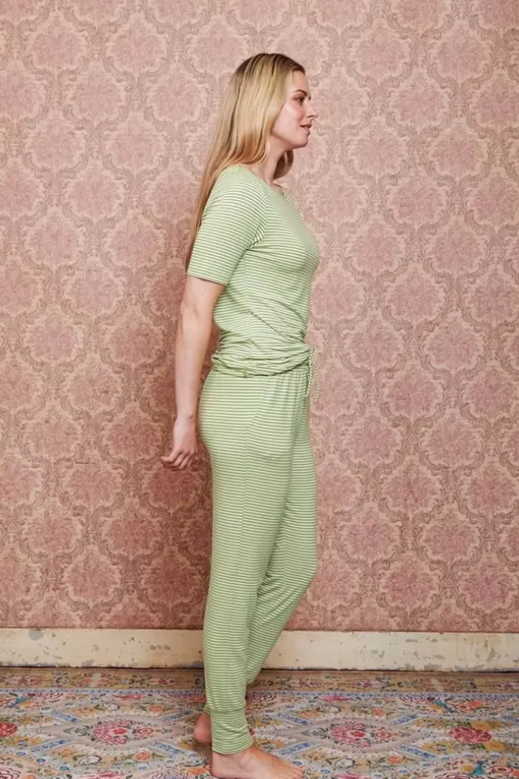 Pip Studio Lange Broek Little Sumo Stripe Fel Groen Clearance