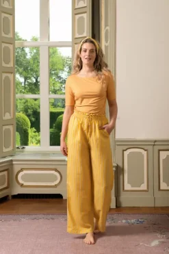 Pip Studio Lange Broek Sumo Stripe Geel