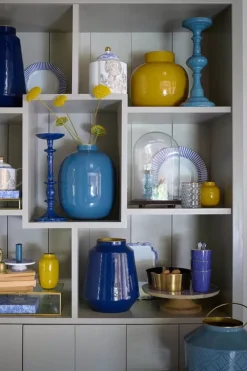 Pip Studio Metalen Vaas 36 Cm Blauw Discount