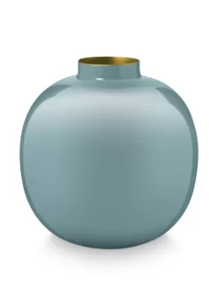 Pip Studio Metalen Vaas Licht 23 Cm Blauw Clearance