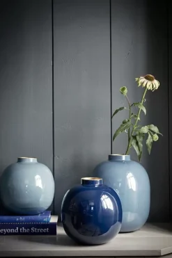 Pip Studio Metalen Vaas Licht 23 Cm Blauw Clearance